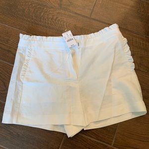 Lined White Shorts with ruffles